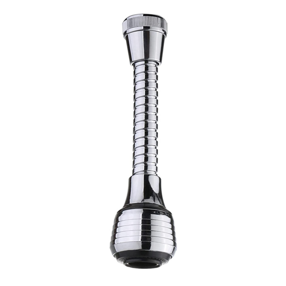 HOME USE κεφαλή βρύσης HUH-0104 με εύκαμπτο σπιράλ, 14.5cm, ασημί