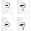 HOME USE αυτοκόλλητες βάσεις HUH-0156, 57x57mm, διάφανο, 4τμχ