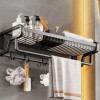HOME USE κρεμάστρα με ράφι HUH-0164, μεταλλική 57x22x13cm, μαύρη