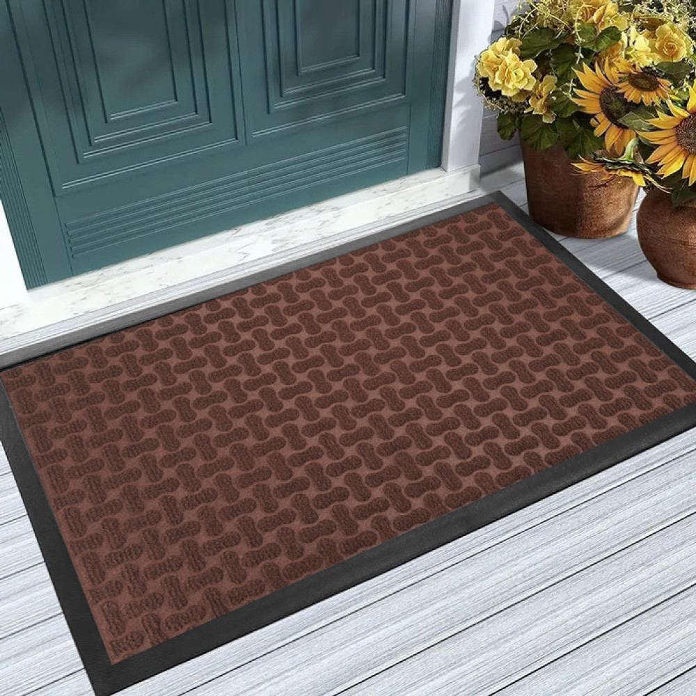HOME USE πατάκι εισόδου HUH-0211, αντιολισθητικό, 60x40cm, 5mm πάχος, καφέ
