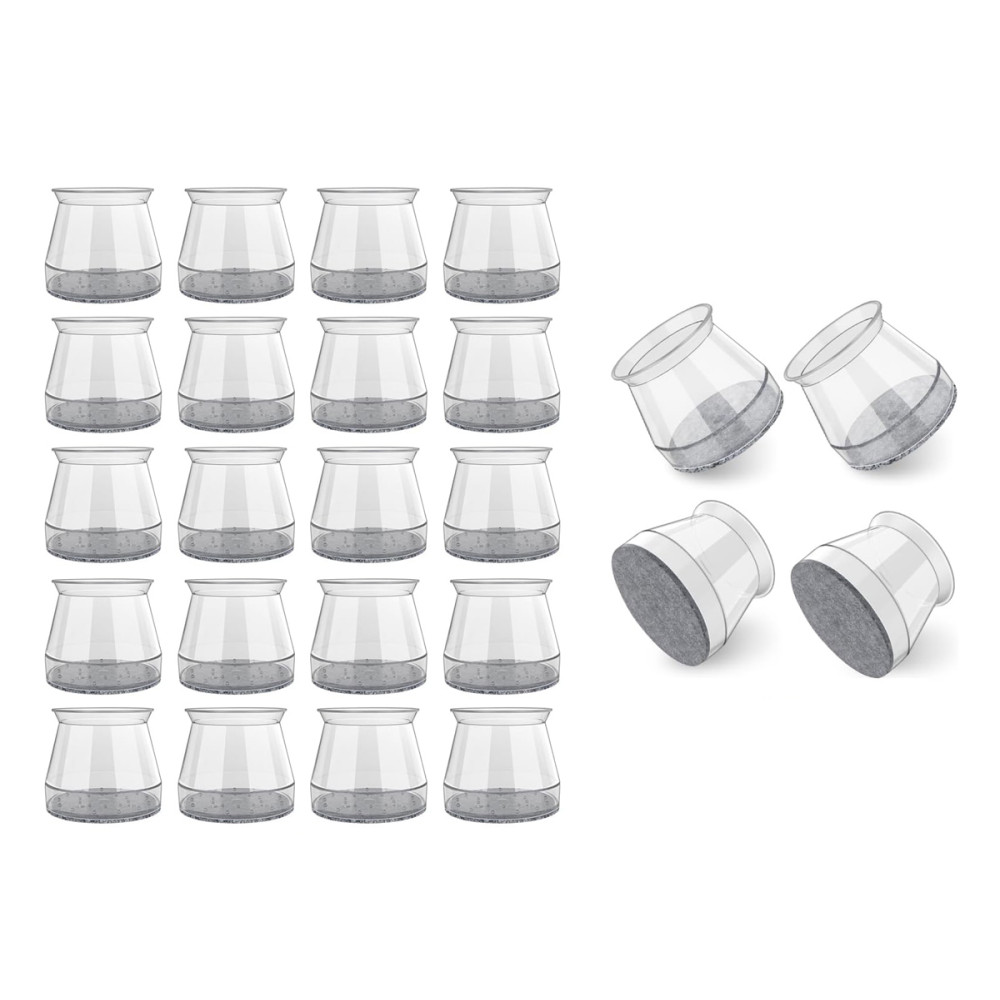 HOME USE προστατευτικές τάπες επίπλων HUH-0224, 25-30mm, διάφανες, 24τμχ