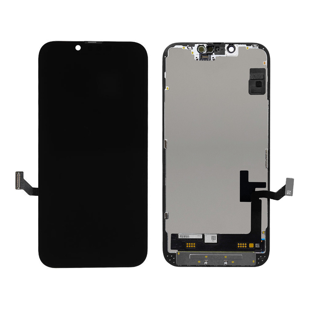 TW INCELL LCD για iPhone 14, camera-sensor ring, earmesh, μαύρη