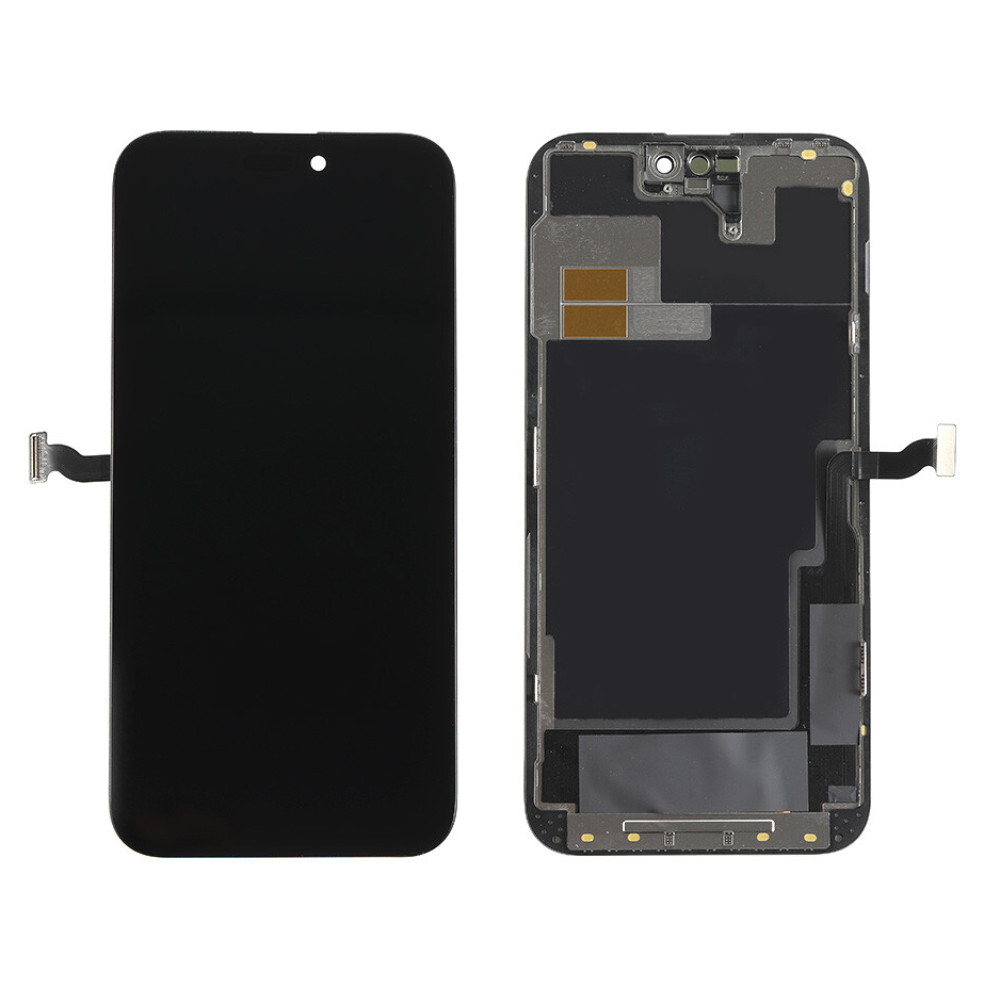 TW INCELL LCD για iPhone 14 Pro Max, camera-sensor ring, earmesh, μαύρη
