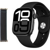 INTIME smartwatch A10 Pro με 2x λουράκια, heart rate, 2.04" AMOLED, IP65, μαύρο