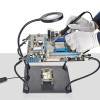 KAISI βάση πλακέτας PCB TE-808 με μεγεθυντικό φακό & βραχίονες, μαύρη