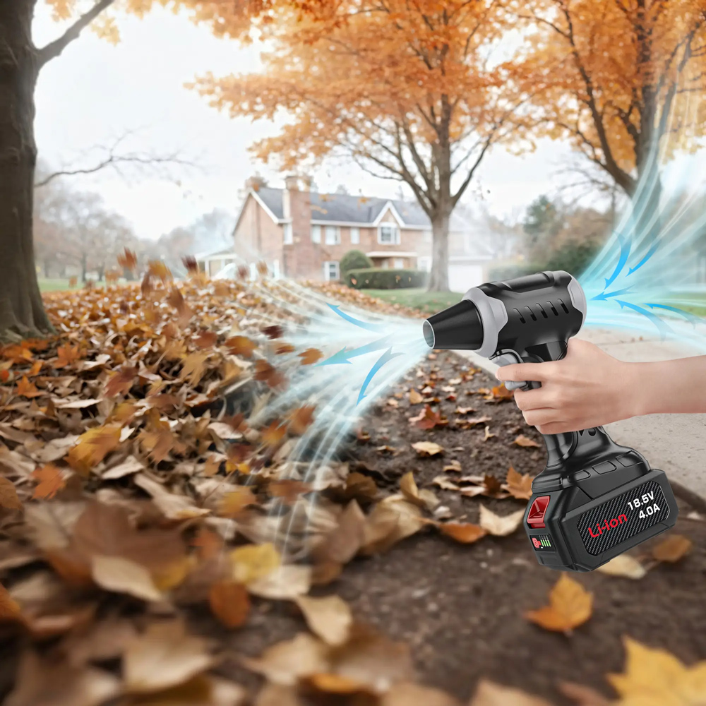 KINZIR ηλεκτρικό air duster AD47, 400W, 10000mAh, μαύρο