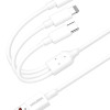 KAKUSIGA καλώδιο USB σε USB-C/Lightning/Micro USB KSC-1021, 5A, 1.2m, λευκό
