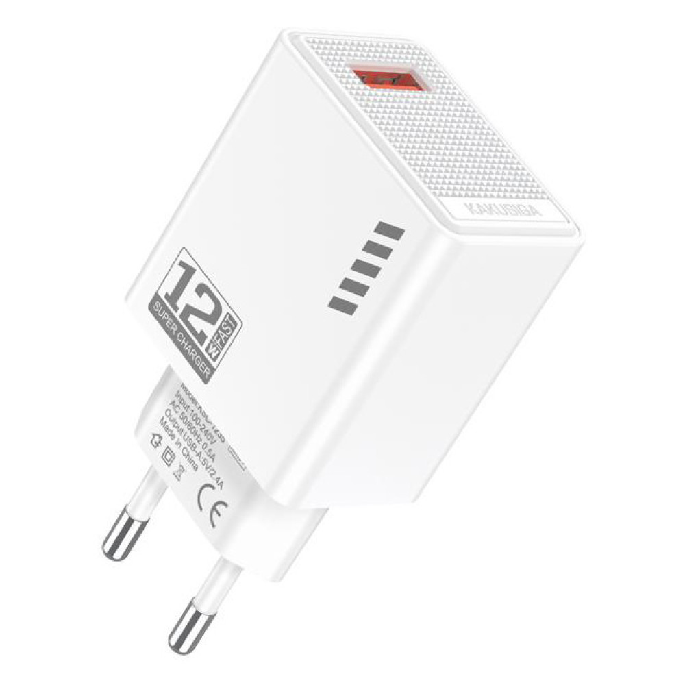 KAKUSIGA φορτιστής τοίχου KSC-1235, USB, 12W, λευκός