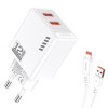KAKUSIGA φορτιστής τοίχου KSC-1238 με καλώδιο Lightning, 2x USB, 12W, λευκός