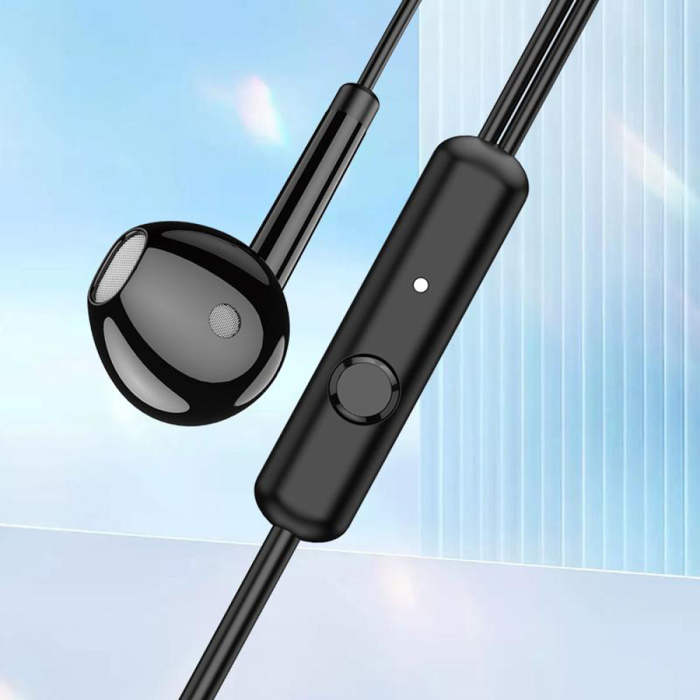 KAKUSIGA earphones με μικρόφωνο KSC-1301, 3.5mm σύνδεση, 14mm, 1.1m, μαύρα