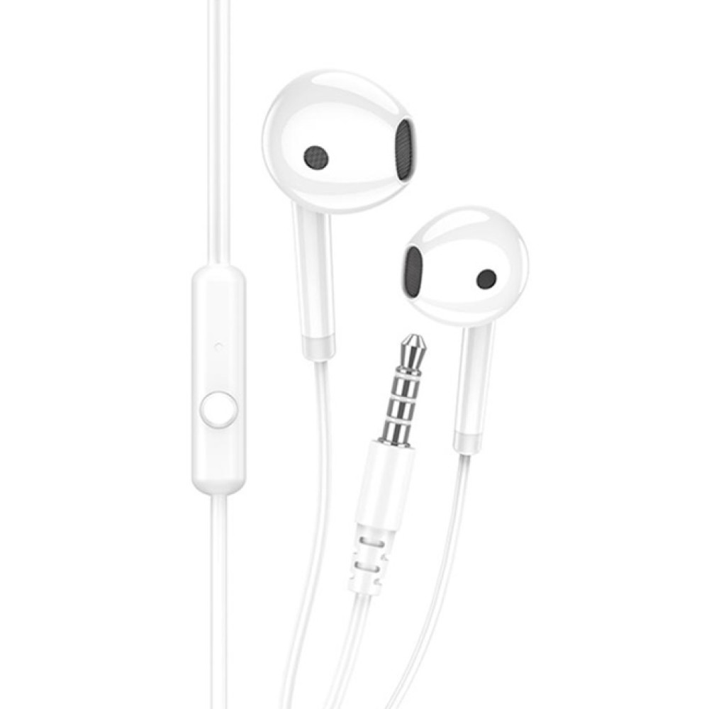 KAKUSIGA earphones με μικρόφωνο KSC-1301, 3.5mm σύνδεση, 14mm, 1.1m, λευκά