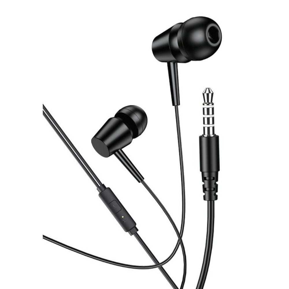 KAKUSIGA earphones με μικρόφωνο KSC-1303, 3.5mm σύνδεση, 10mm, 1.1m, μαύρα