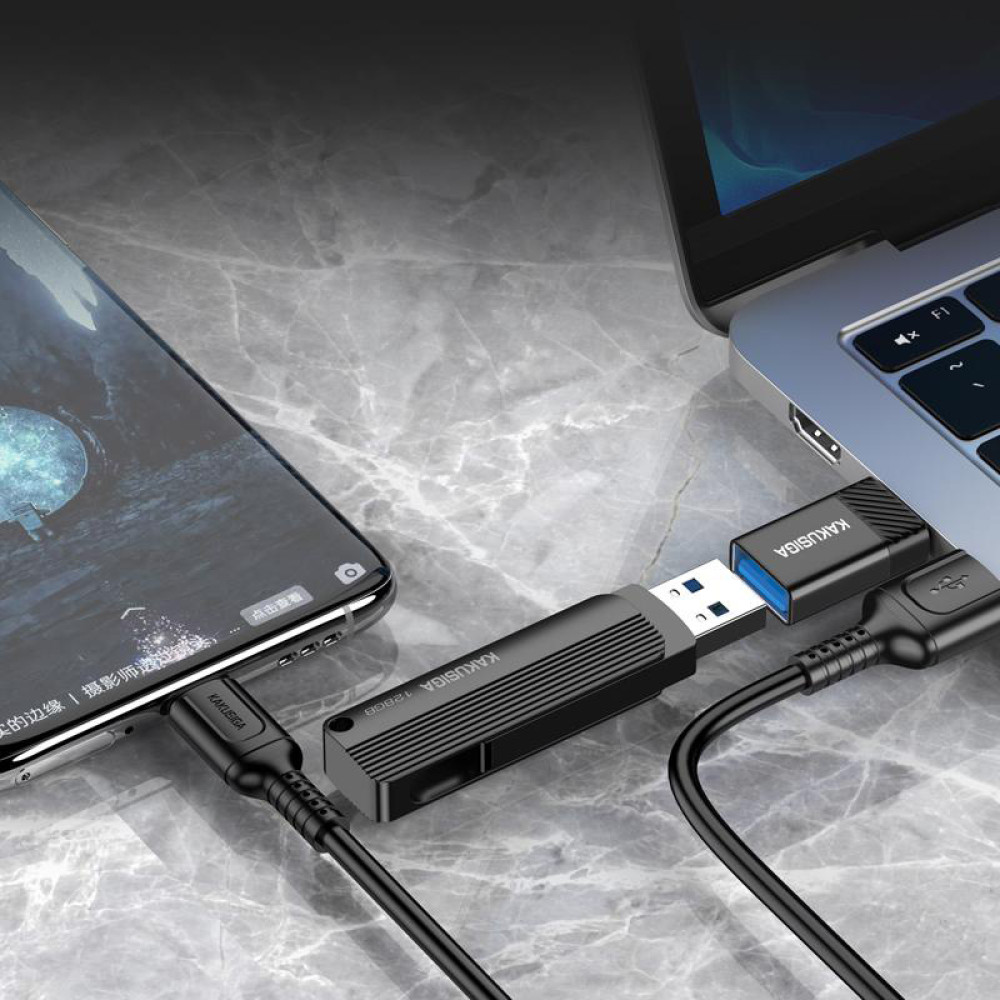KAKUSIGA αντάπτορας USB-C σε USB KSC-1406, 5Gbps, 4A, μαύρος