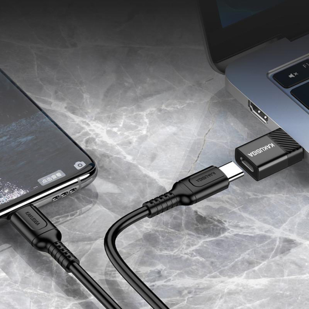 KAKUSIGA αντάπτορας USB-C σε USB KSC-1407, 480Mbps, 60W, μαύρος