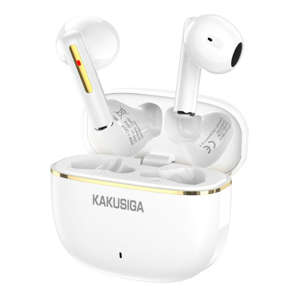 KAKUSIGA earphones με θήκη φόρτισης KSC-1482, True Wireless, 15mm, 35/300mAh, λευκά