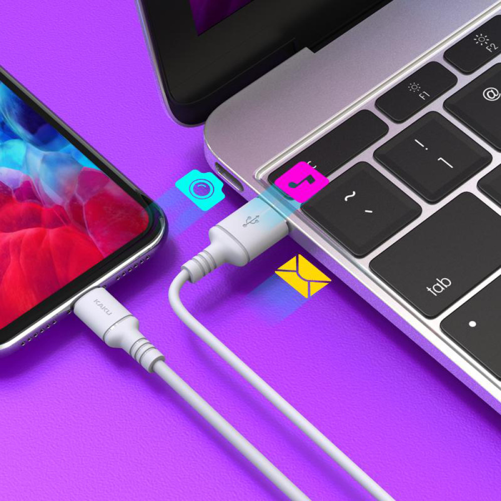 KAKUSIGA καλώδιο Lightning σε USB KSC-421, 2.8A, 480Mbps, 2m, λευκό