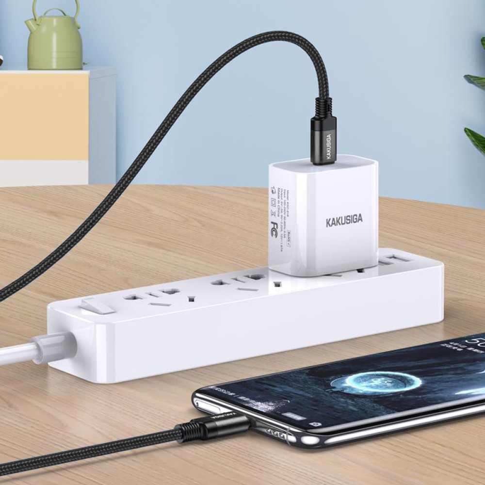 KAKUSIGA καλώδιο USB-C σε USB-C KSC-970, 60W, 480Mbps, 1m, μαύρο