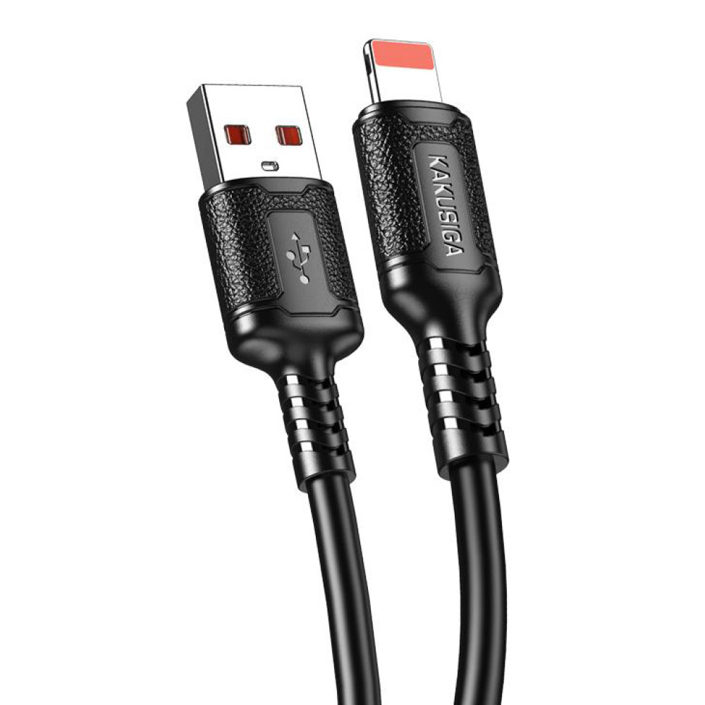 KAKUSIGA καλώδιο Lightning σε USB KSC-984, σιλικόνης, 3Α, 480Mbps, 1m, μαύρο