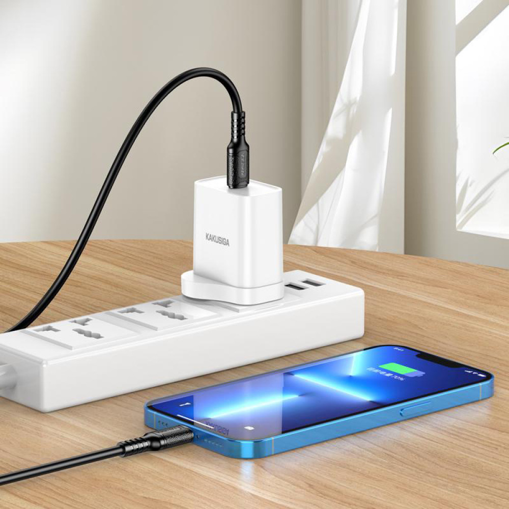 KAKUSIGA καλώδιο Lightning σε USB-C KSC-984, σιλικόνης, 27W, 480Mbps, 1m, λευκό