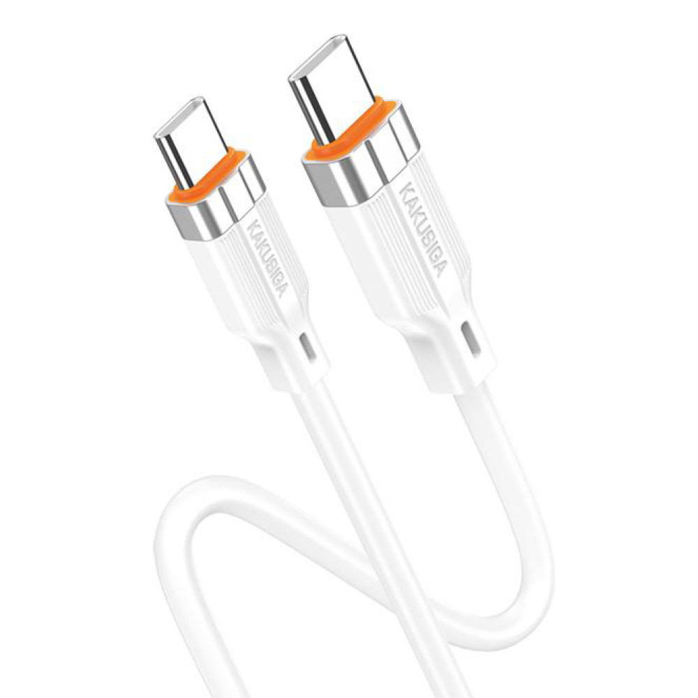 KAKUSIGA καλώδιο USB-C σε USB-C KSC-995, σιλικόνης, 100W, 480Mbps, 1m, λευκό