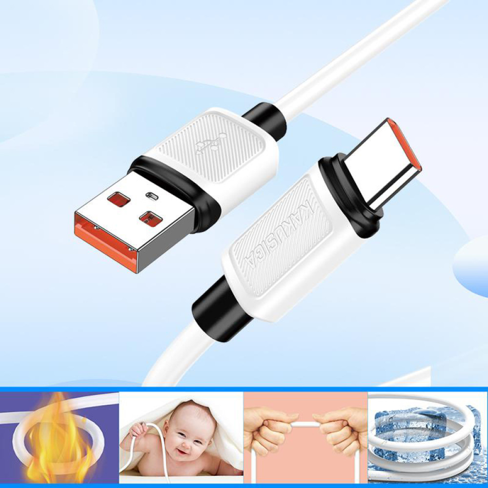 KAKUSIGA καλώδιο USB-C σε USB KSC-998, σιλικόνης, 5A, 480Mbps, 1m, λευκό