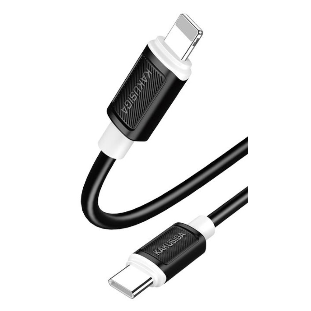 KAKUSIGA καλώδιο Lightning σε USB-C KSC-998, σιλικόνης, 30W, 480Mbps, 1m, μαύρο