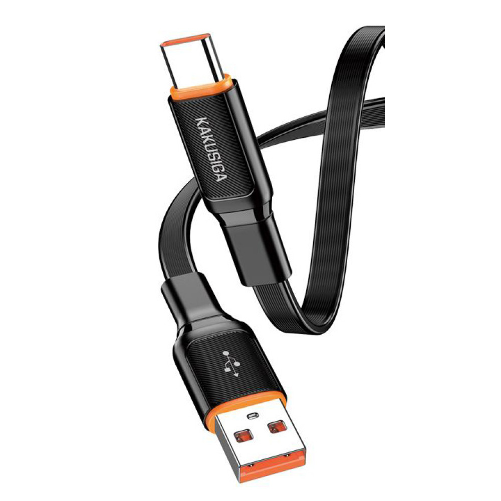 KAKUSIGA καλώδιο USB-C σε USB KSC-999, 5A, 480Mbps, flat, 1m, μαύρο