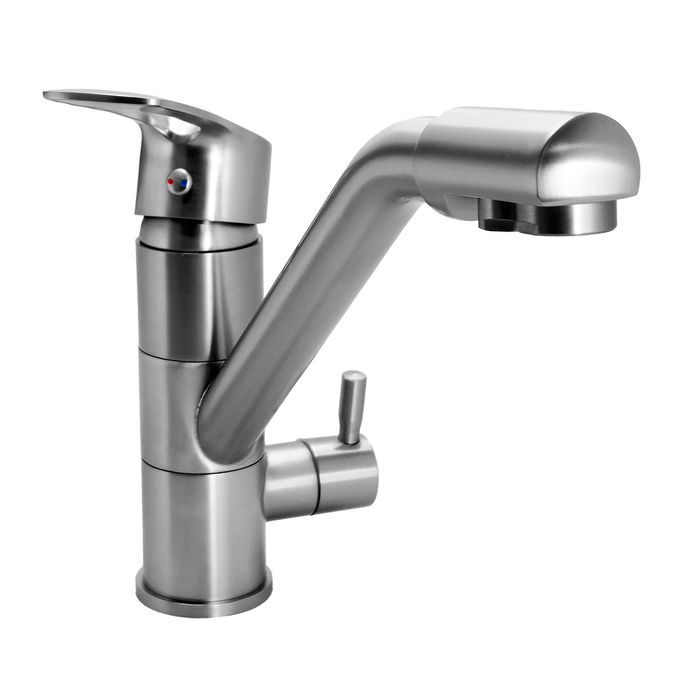 BRUNO μπαταρία πάγκου κουζίνας M54954-355N, τρίοδη, αναμεικτική, ασημί