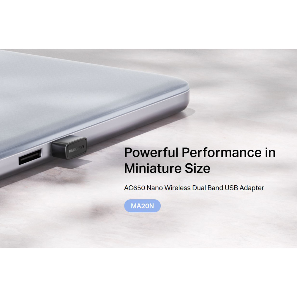 MERCUSYS ασύρματος USB αντάπτορας δικτύου MA20N, 650Mbps AC650, Ver 1.0