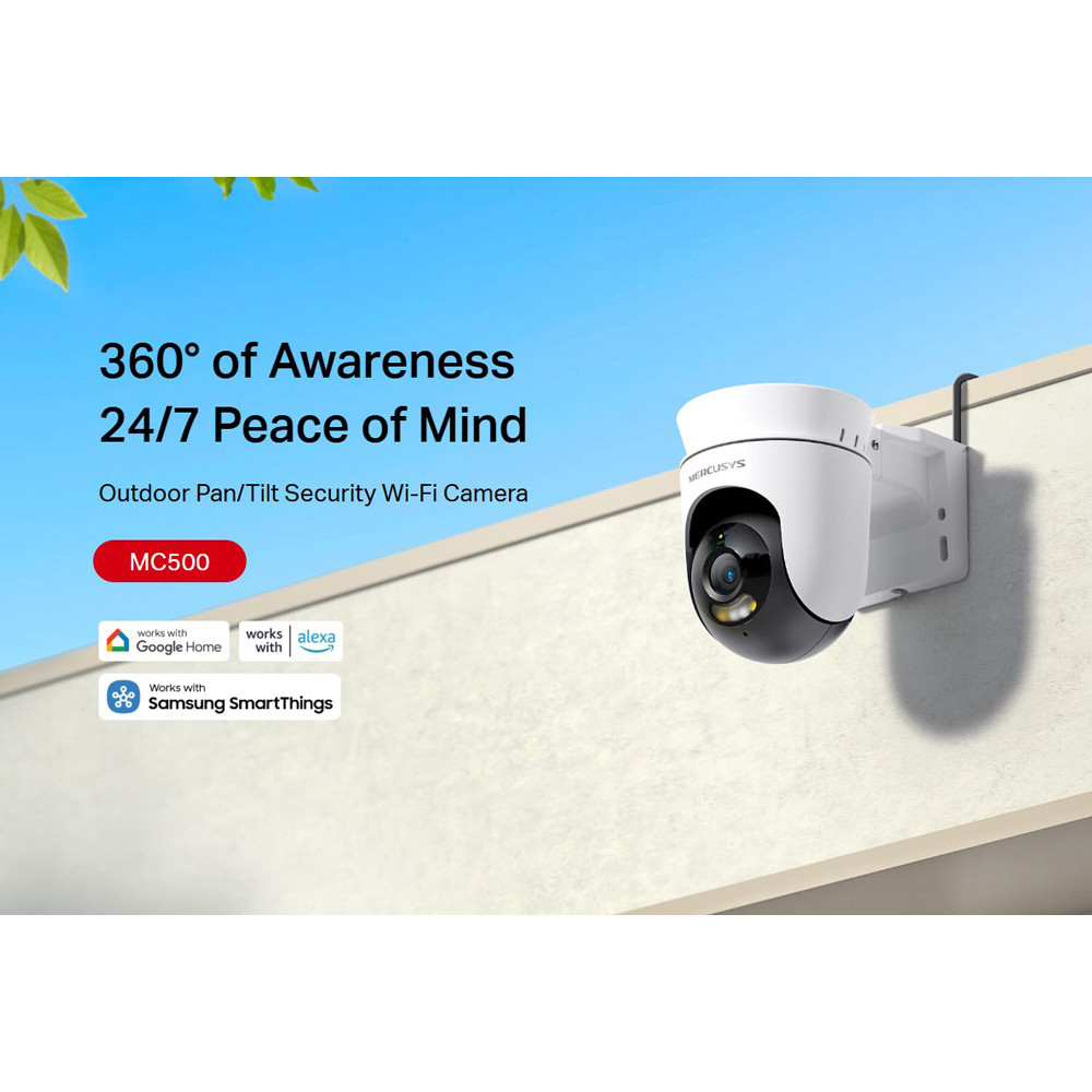 MERCUSYS smart κάμερα MC500, 1080p, WiFi, PTZ, SD, IP65, EU/1.0