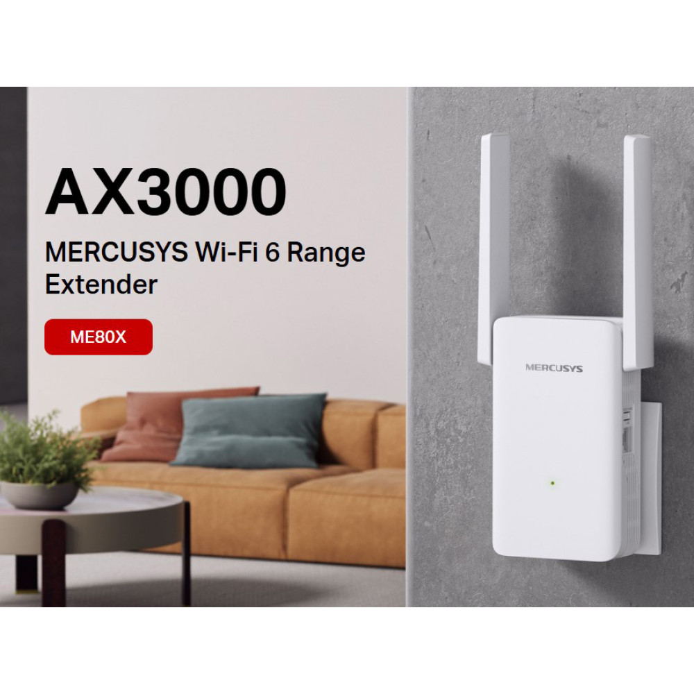 MERCUSYS range extender ME80X, WiFi 6, 3000Mbps AX3000, V1.0