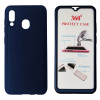 POWERTECH Θήκη Body 360° με Tempered Glass για Samsung A20, μπλε