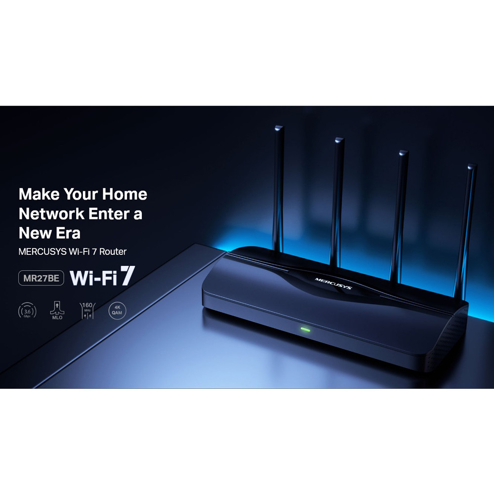 MERCUSYS router MR27BE, WiFi 7, 3.6Gbps BE3600, EasyMesh, Ver 1.20