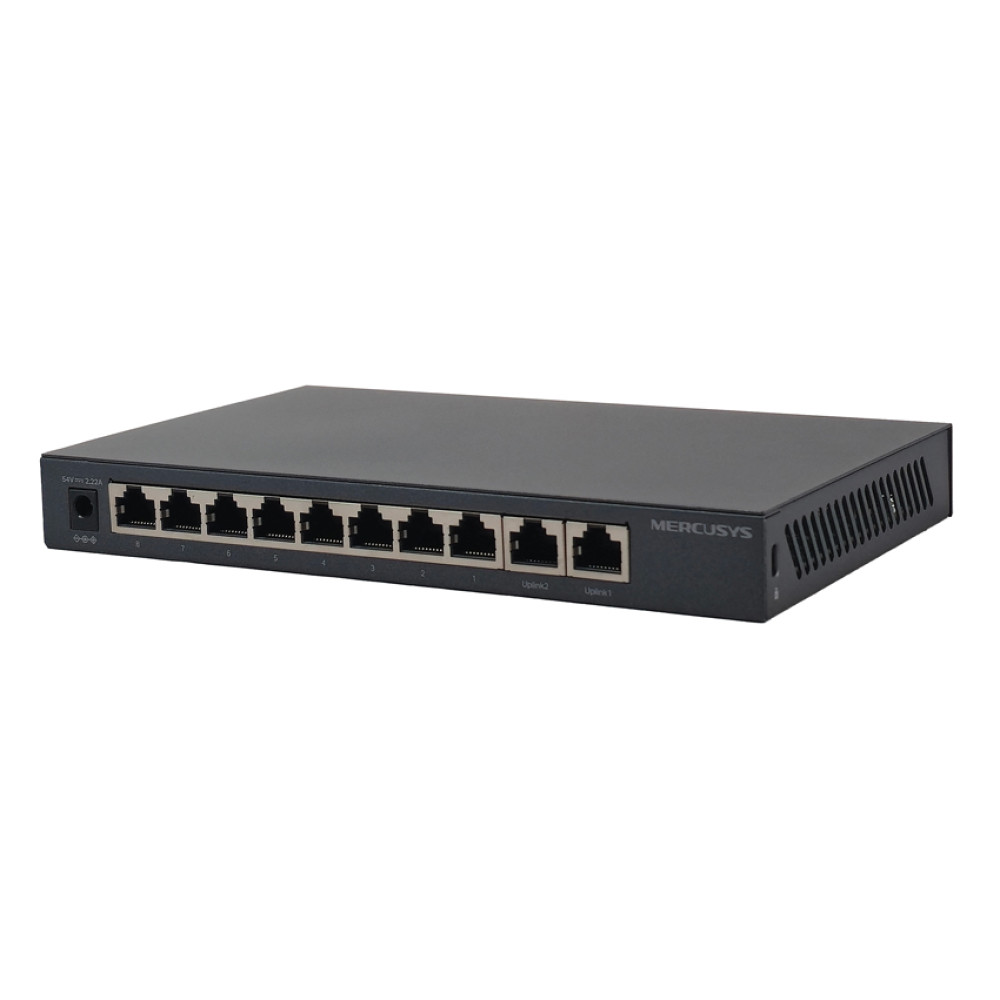 MERCUSYS Desktop Switch MS110GMP, 8x 10/100/1000Mbps PoE+, 2x Gigabit, Ver. 1.0