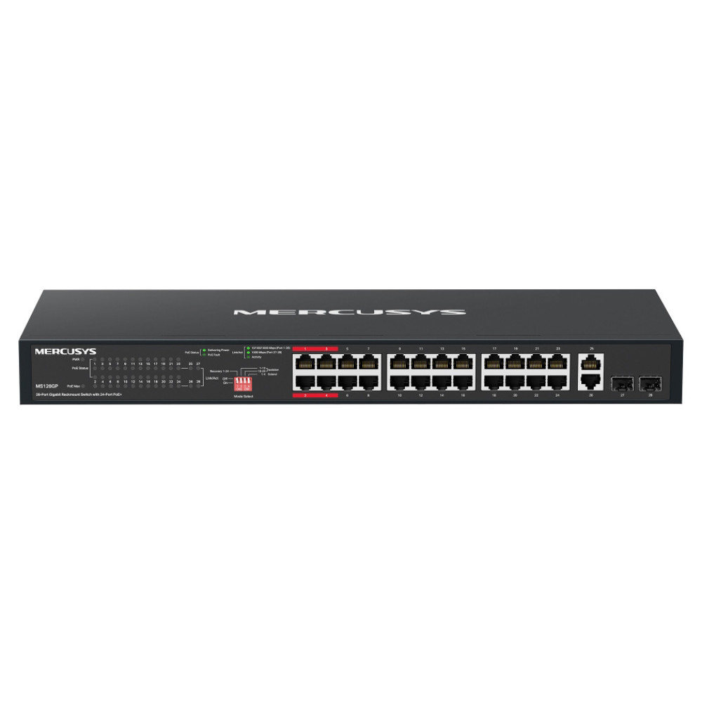 MERCUSYS rackmount switch MS128GP, 28x Gigabit θύρες, PoE+, V1.0