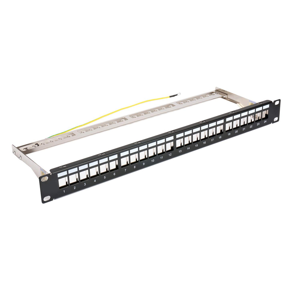 POWERTECH keystone patch panel NETW-0013, FTP 19"/1U, 24-port, 1U