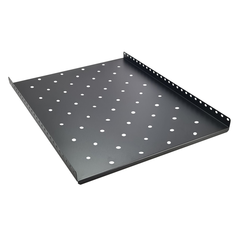 POWERTECH σταθερό ράφι για rack 19" NETW-0019, βάθος 650mm, μαύρο, 2τμχ