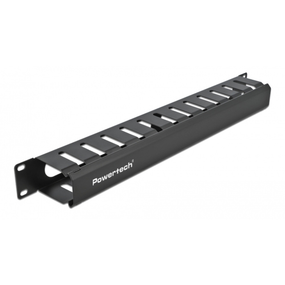 POWERTECH cable management NETW-0047 για rack 19"/1U, μεταλλικό, μαύρο