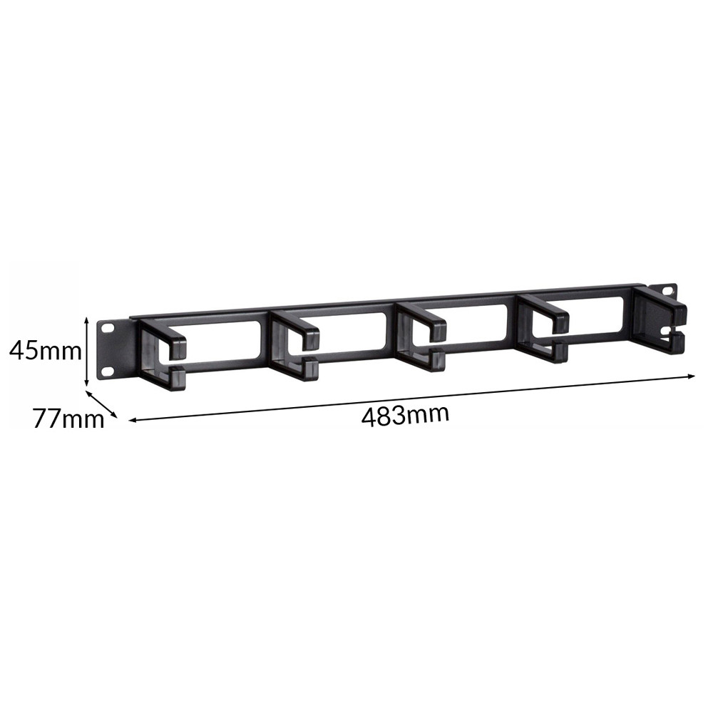 POWERTECH cable management NETW-0049 για rack 19"/1U, 5x γάντζοι, μαύρο