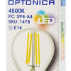 OPTONICA LED λάμπα G45 Filament 1478, 4W, 4500K, E14, 400lm