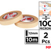 MP κολλητική ταινία διπλής όψεως PA512-01, 12mm, 10m, μπεζ, 2τμχ