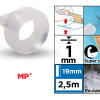 MP κολλητική ταινία διπλής όψεως PA524-02, nano gel, 19mm x 2.5m, διάφανη