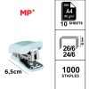 MP mini συρραπτικό PA636P με ανταλλακτικά, 24/6 - 26/6, 10 φύλλα, γαλάζιο