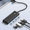 ORICO USB hub PAPW4A-C3, 4x θυρών, 5Gbps, USB-C σύνδεση, μαύρο