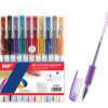 MP σετ στυλό διαρκείας ballpoint PE105 με glitter, 0.9mm, διάφορα χρώματα, 10τμχ