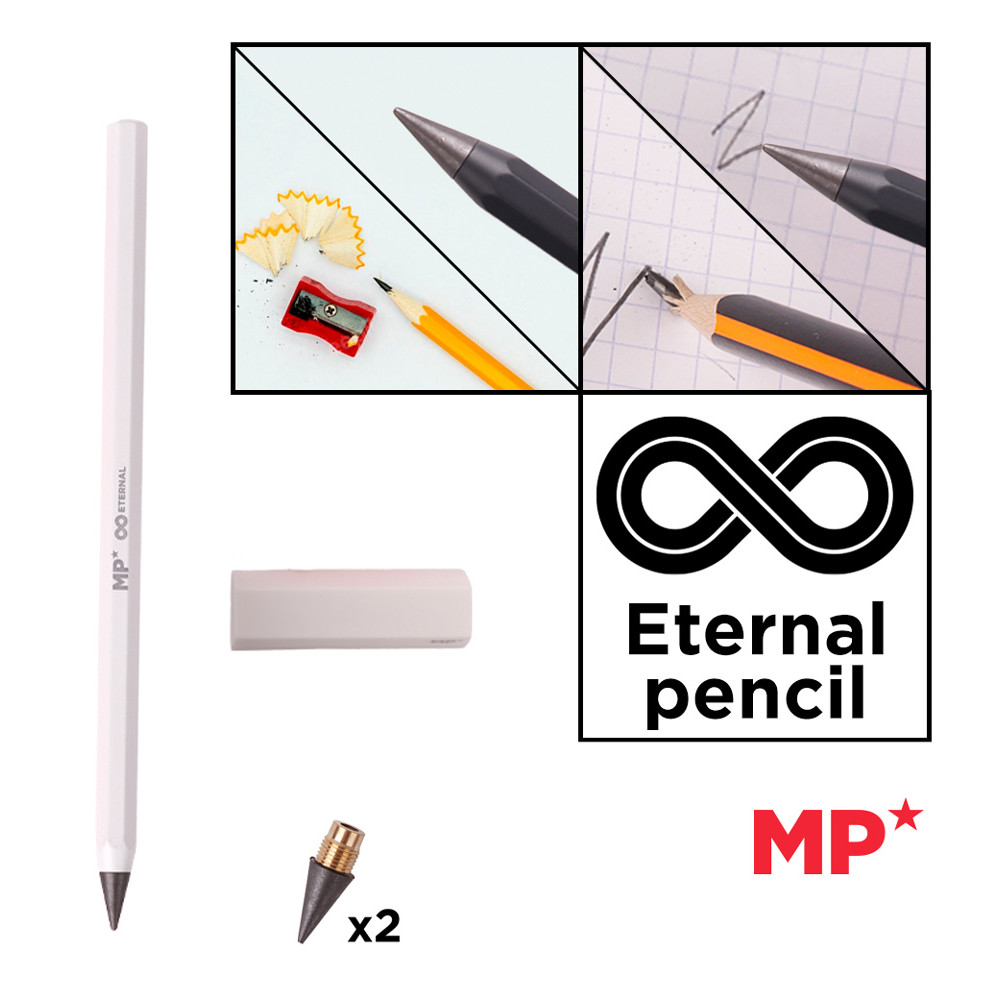 MP eternal μολύβι PE560 με γόμα & 2x ανταλλακτικές μύτες, λευκό