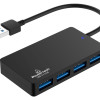 POWERTECH USB hub PT-1145, 4x θυρών, 5Gbps, USB σύνδεση, μαύρο