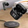 POWERTECH earphones με θήκη φόρτισης PT-1227, TWS, ENC, 30/480mAh, μαύρα