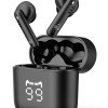 POWERTECH earphones με θήκη φόρτισης PT-1227, TWS, ENC, 30/480mAh, μαύρα