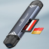 POWERTECH card reader PT-1343 για SD & micro SD, USB 3.2, 5Gbps, γκρι